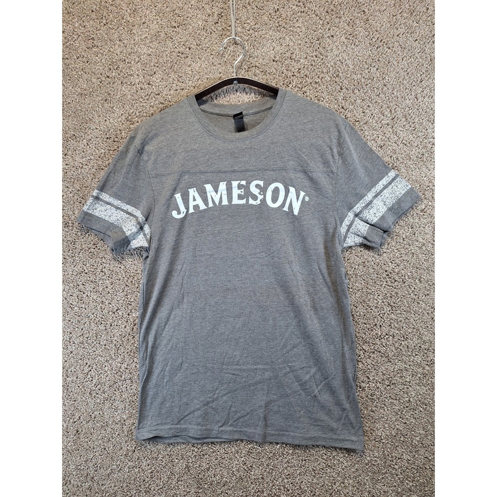 District T-Shirt Mens Small Gray Heather Jameson Print Lightweight Short‎ Sleeve